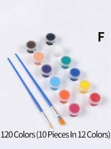 SHEIN 1 Set Vernici acriliche Set di pittura ad acquarello da 12 colori, adatto per disegni fatti a mano, pittura, graffiti e lavaggio, ideale per studenti d'arte, forniture per ufficio e studio e articoli per il ritorno a scuola