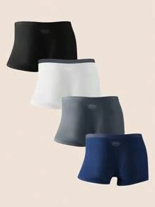 4件套男士拼色休闲舒适平角内裤 - 彩色 - 查看 2