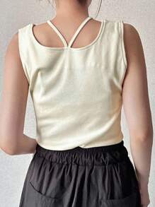 Dazy Plus Große Größen einfarbiges enges Trägertop, Sommer