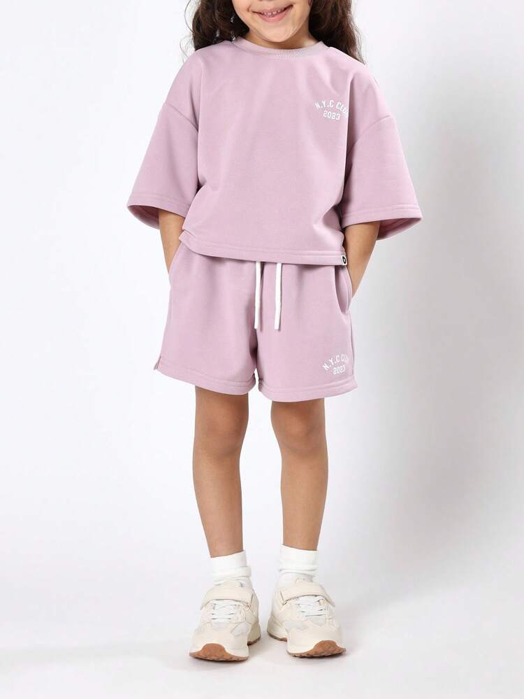 NYC Club Co-Ord Set With T-Shirt And Shorts