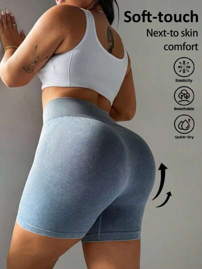 Rhythm Era Plus Size Women's Elastic Waist Sports Shorts, Summer Fashion