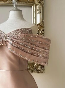 Lovelzi Damen Cocktailkleider, Outfits für Dates - Champagnerfarben - Übersicht 3