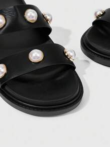 HighSole Sandales plates décontractées et polyvalentes pour femmes à bout ouvert