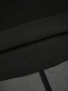 Sweetra Váy tay loe họa tiết hoa cỡ lớn, dây buộc, họa tiết chắp vá - màu đen - Xem 4