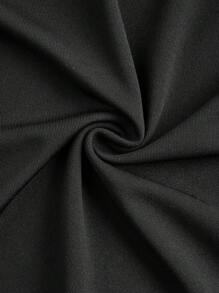 Slaydiva Plus Size Women's High Waist Crossover Design Flared Thermal Lined Leggings, Winter - Black - View 6