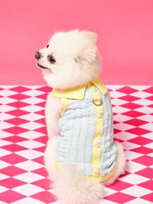 PETSIN 绿色和蓝色可爱兔子图案宠物背心，透气网眼背带，适合狗、猫和其他动物，轻便夏季款式 - 彩色 - 查看 1