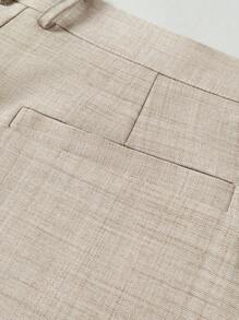 Calvornis Herren Einfarbiger Jackett-Kragen Langarm Jacke und Hose Lässig anzug Set - Khaki - Übersicht 8