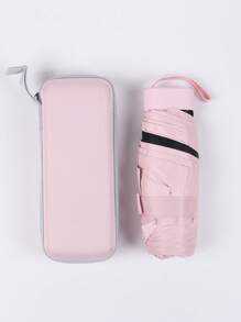 1 pieza Paraguas tipo cápsula con protección contra la lluvia y los rayos UV, portátil y súper mini con estuche, paraguas de bolsillo fácil de llevar para la escuela, la oficina, el hogar y los viajes