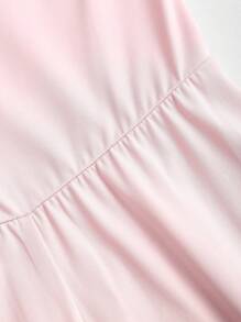 SHEIN PETITE Spring/Summer Halter Neck Knit Fitted Straight Leg Jumpsuit For Petite Women - Pink - View 5