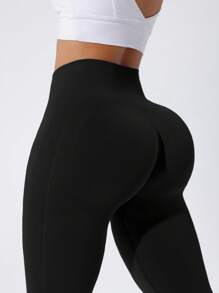 Rhythm Era 女式加大码压缩紧身七分紧身裤，带收腹和口袋，健身紧身裤，压缩紧身裤，收腹紧身裤，瑜伽裤 - 黑色 - 查看 5