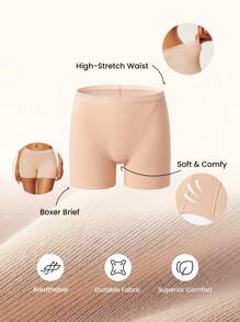 LUVLETTE 2 paquetes de pantaletas tipo short de tiro alto con encaje de TENCEL™ Modal, ropa interior femenina - Imprescindibles cómodos