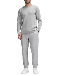 Hugo Boss Ever-X_CN 男士休闲宽松圆领长袖T恤 - 052 淺粉綠色 - 查看 3