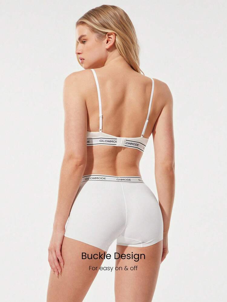 Weicher Glanz, verstellbare Träger, abnehmbare Cups, markeneigenes elastisches Band, Überkreuz V-Ausschnitt Cami Bralette, geringer Halt, für den täglichen Lässig Gebrauch