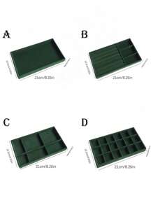 1/4/5PCS Jewelry Display Tray, Stackable Drawer Jewelry Storage Box, Velvet Grid Jewelry Organizer Tray, Multi-Purpose Jewelry Box For Rings, Earrings And Necklaces, Large Capacity Drawers For Easy Classification And Space-Saving Back To School