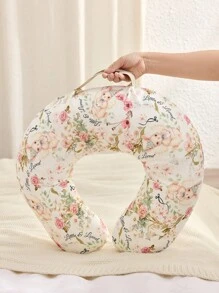 Cozy Pixies 1个柔软舒适的乡村风兔子印花孕妇/哺乳枕，带提手，支撑睡眠和哺乳。 - 彩色 - 查看 3