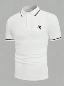 SHEIN 男童白色花卉印花 Polo 衫 - 白色 - 查看 1