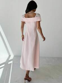 女士中长连衣裙，毕业典礼，女教师服装，教师连衣裙 - 粉色 - 查看 7