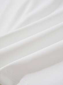 SHEIN Unity Áo thun tay dài cổ polo in họa tiết hiệp sĩ đơn giản, đa năng dành cho nữ - trắng - Xem 5