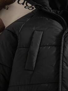 Genkimix Kids معطف بارك بسيط وأنيق مع غطاء رأس طويل وسحاب أمامي وأساور مرنة وجيوب قطعة واحدة للشتاء للأولاد، سميك ودافئ