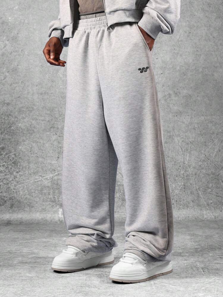 SUMWON Wide Leg Sweatpants Relaxed Fit Loungewear Joggers Oversized Streetwear Casual Comfort Pants Heavy Weight Winter Fall Fleece Bottoms Plain