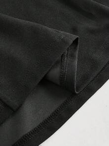 SHEIN MOD 大码女式高腰 A 字裙，带仿珍珠纽扣，复古宫廷风格，适合学校、约会、派对、节日、茶会、生日场合、夏季、复活节、狂欢节、音乐会、早午餐、商务休闲 - 黑色 - 查看 5