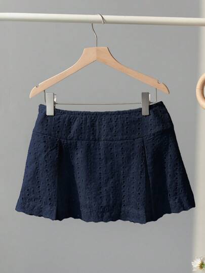 Elamini White Lace Patchwork Decor Mini Low Waist Hollow Embroidery Fabric Chic Versatile Spring Summer Super Skirt Shorts