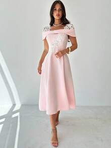 女士中长连衣裙，毕业典礼，女教师服装，教师连衣裙 - 粉色 - 查看 10