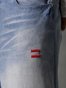 NEON BLANC Men's Casual Loose Woven Long Denim Jeans