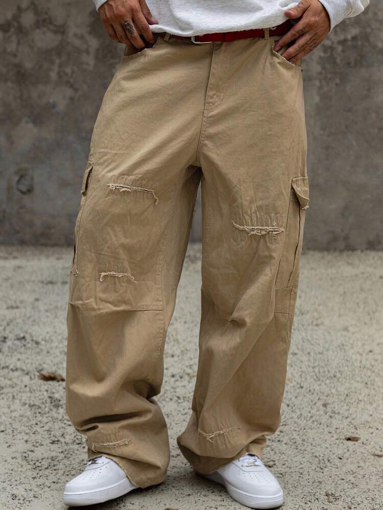 Autumn Distressed Cargo Pants For Men