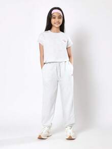 SUMWON 休闲套装 短款T恤 束口灯笼裤 冬季运动休闲节穿搭 街头风 青年日常基础款 旅行必备 舒适百搭休闲套装 - 淺灰色 - 查看 7