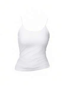 SHEIN Girlism 4件/套少女基础款吊带背心，可调节细肩带，适合春夏穿着，修身短款休闲无袖上衣，适合春、夏、秋、冬穿着。女童吊带背心多件装，3件装，含文胸，适合返校、秋季、Y2K、万圣节、荧光色、秋日、假日等场合。 - 彩色 - 查看 4