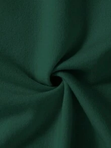 SHEIN 1 pieza Suéter holgado de cuello alto versátil de unicolor cómodo para niños pequeños, se puede usar como capa base o prenda exterior - Verde Oscuro - Ver 6