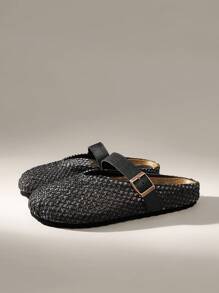 Solecia Spring/Autumn New Thick Sole Slip-On Mule Shoes, Closed Toe Women Shoes