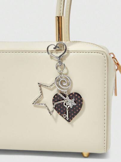 Anime Polka Dot, Heart, Hollow Star, Skull Head, Heart Shaped Decorative Charms For Bags, Keychains, Daily Accessories