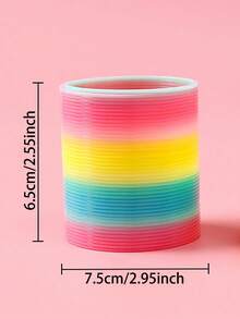 MINKOJA 1/2PCS Random Color, 3-Inch Large Polymer Spring Tire, Button Toy, Magical Retractable Ring, Stress Relieving Toy For Teenagers - Multicolor - View 3