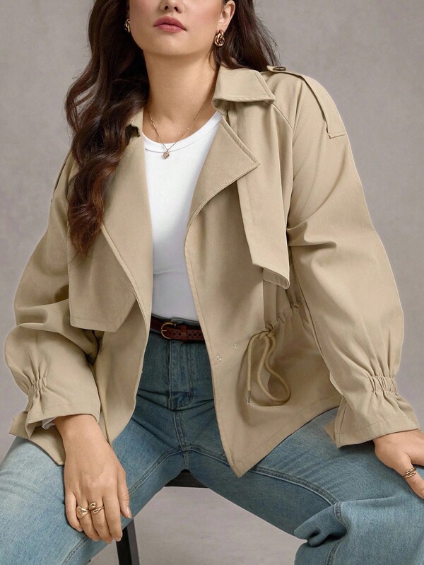 Zelara Chaqueta cortavientos casual y de oficina, talla grande, para mujeres