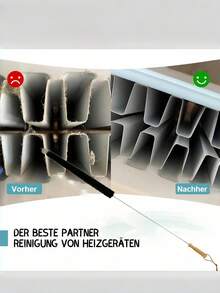 1PC Radiator Brush - 120cm  - Suitable For Cleaning Flat Surface Radiators Overlength Cleaning Brush, Washing Machine Cleaner Brush, Radiator Cleaner Brush,Fridge Coil Brush, Multi-Purpose Home Appliance Dust Cleaning Tool For Vents, Pipes, Lint Removal,Reusable