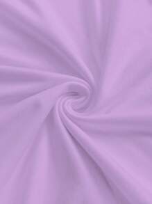 SHEIN EZwear 女士休闲蝴蝶结印花短袖T恤，夏季 - 淡紫色 - 查看 5