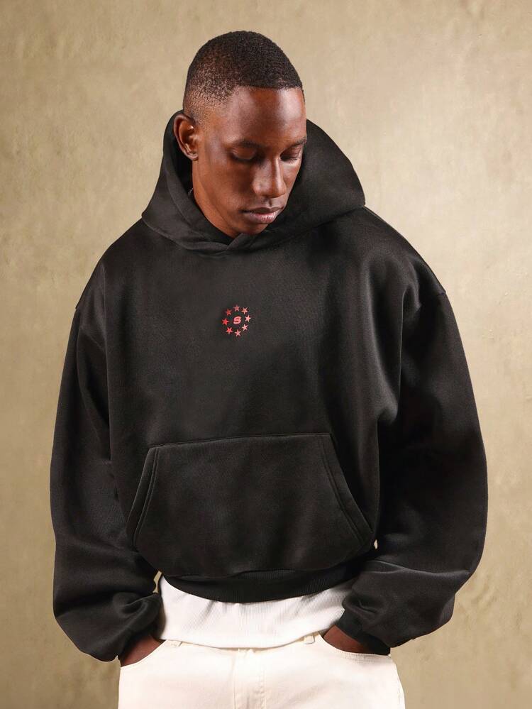 Cropped Hoodie With Abstract Back Print Design