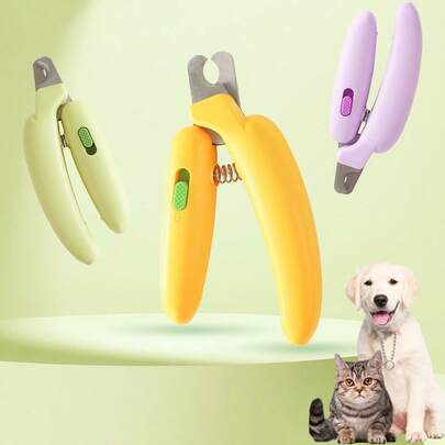 PETSIN 1件重力推剪猫狗小型宠物指甲钳可调节圆孔夹狗狗磨甲器猫猫指甲钳宠物指甲钳新手专用小型盲夹宠物用品