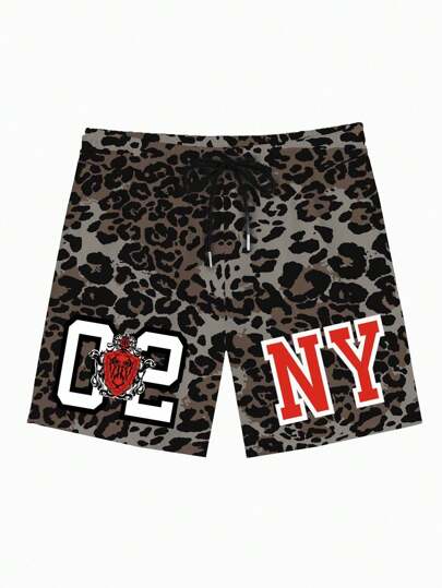 Street Life Men's Fashionable Leopard Print Shorts, Summer