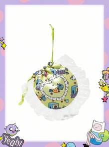 Adventure Time X ROMWE 卡通图案网状蕾丝边大容量抽绳袋化妆包收纳袋