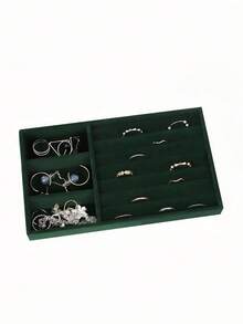 1/4/5PCS Jewelry Display Tray, Stackable Drawer Jewelry Storage Box, Velvet Grid Jewelry Organizer Tray, Multi-Purpose Jewelry Box For Rings, Earrings And Necklaces, Large Capacity Drawers For Easy Classification And Space-Saving Back To School