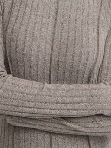 Nöista Nöista Grey Ribbed Knit Maxi Dress With Long Sleeves, Fitted Body, And Flared Hem Detail For A Modern Touch. Perfect For Elevating A Casual Look, Ideal For Cooler Days, And Comfortable For Everyday Wear.