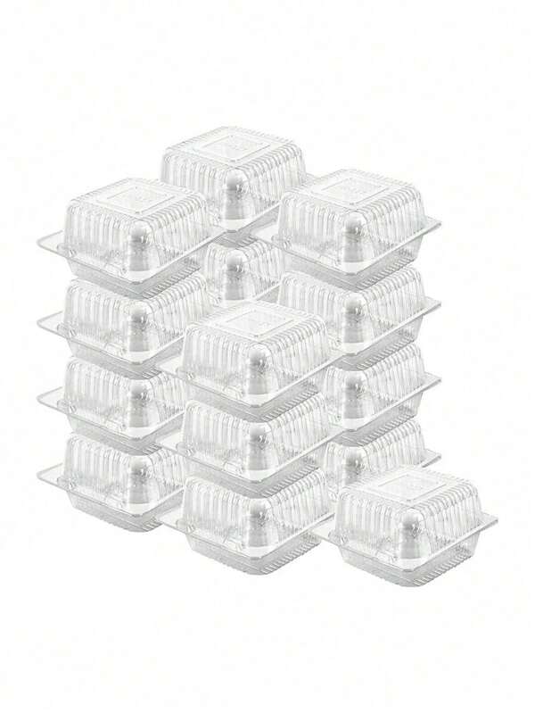 SHEIN Disposable Transparent Plastic Dessert Boxes With Lids, Baking Packaging Containers For Pastries And Food