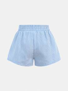 SHEIN 3pcs/Pack Tween Girls Multi-Piece Casual Set With Elastic Waist Striped Shorts