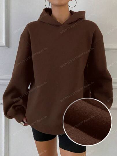 DAZY New Autumn Fashion Basic Casual Hooded Fleece Sweatshirt For Women, Fall Women Clothes, Thermal Lined Hoodies