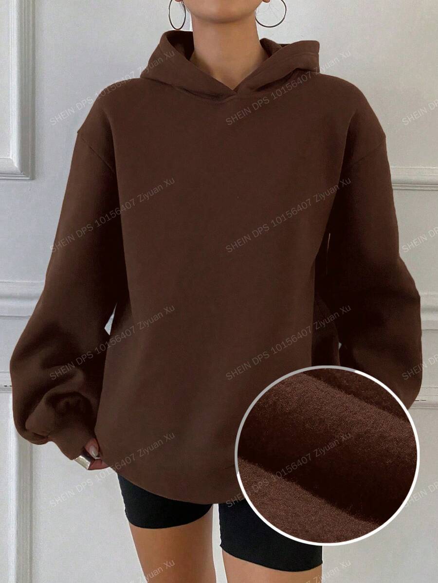 DAZY Nueva sudadera con capucha de forro polar básica y casual de moda para otoño, ropa de mujer de otoño, con forro térmico