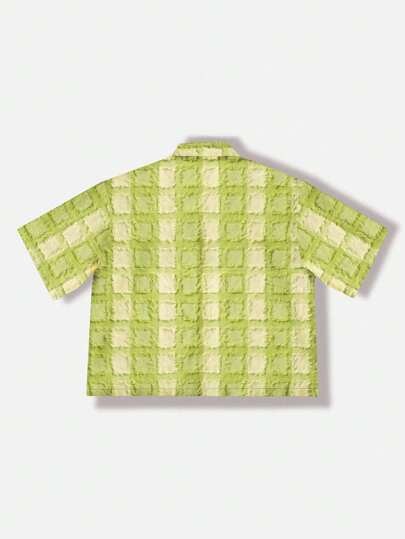 Street Life Men's Color Block Plaid Simple Casual Short Sleeve Shirt