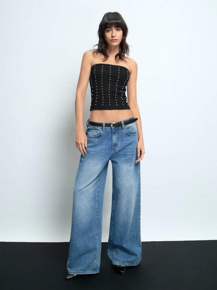 SHEIN Maija Women's Rhinestone Studded Sleeveless Camisole, Elegant Fitted Comfortable Vest Tank Top, Versatile For All Seasons Including Summer, Suitable For Valentine's Day Festival